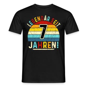 7 Years Gift 7th Birthday Boy Girl - Men's T-Shirt - black - Front - AI Model Male 178 light (178cm)