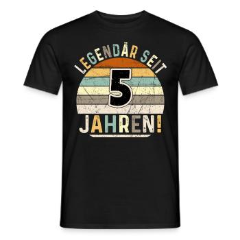 5 Years Gift 5th Birthday Boy Girl - Men's T-Shirt - black - Front - AI Model Male 178 light (178cm)
