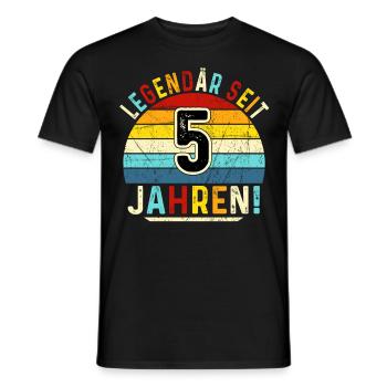 5 Years Gift 5th Birthday Boy Girl - Men's T-Shirt - black - Front - AI Model Male 178 light (178cm)