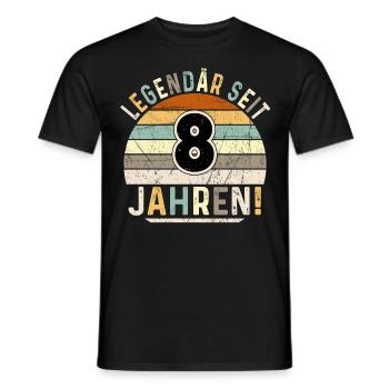 8 Years Gift 8th Birthday Boy Girl - Men's T-Shirt - black - Front - AI Model Male 178 light (178cm)