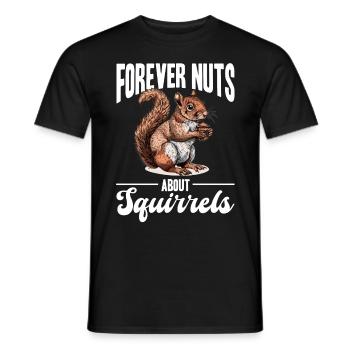 Funny Squirrel Animal Forever nuts about squirrels - Männer T-Shirt - Schwarz - Vorne - AI Model Male 178 light (178cm)