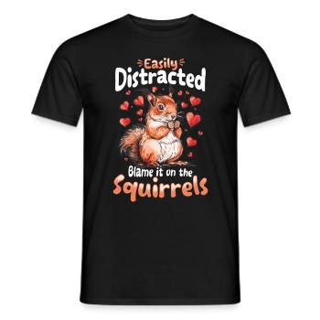 Funny Squirrel Animal Easily Distracted - Männer T-Shirt - Schwarz - Vorne - AI Model Male 178 light (178cm)