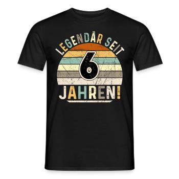 6 Years Gift 6th Birthday Boy Girl - Men's T-Shirt - black - Front - AI Model Male 178 light (178cm)
