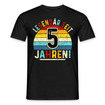 5 Years Gift 5th Birthday Boy Girl - Men's T-Shirt - black - Front - AI Model Male 178 light (178cm)