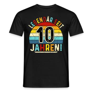 10 Jahre Geschenk 10. Geburtstag Junge Mädchen - Männer T-Shirt - Schwarz - Vorne - AI Model Male 178 light (178cm)