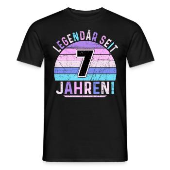 7 Years Gift 7th Birthday Boy Girl - Men's T-Shirt - black - Front - AI Model Male 178 light (178cm)