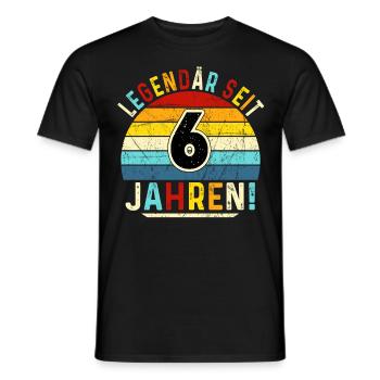 6 Years Gift 6th Birthday Boy Girl - Men's T-Shirt - black - Front - AI Model Male 178 light (178cm)