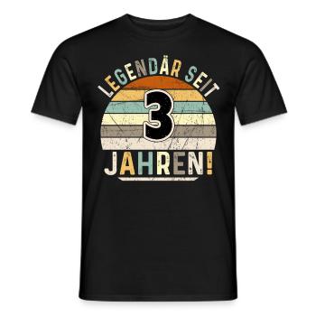 3 Years Gift 3rd Birthday Boy Girl - Men's T-Shirt - black - Front - AI Model Male 178 light (178cm)