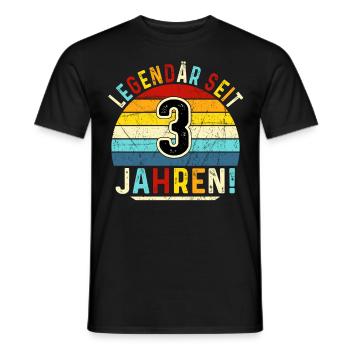 3 Years Gift 3rd Birthday Boy Girl - Men's T-Shirt - black - Front - AI Model Male 178 light (178cm)