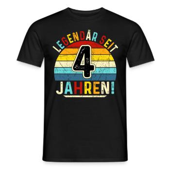 4 Years Gift 4th Birthday Boy Girl - Men's T-Shirt - black - Front - AI Model Male 178 light (178cm)