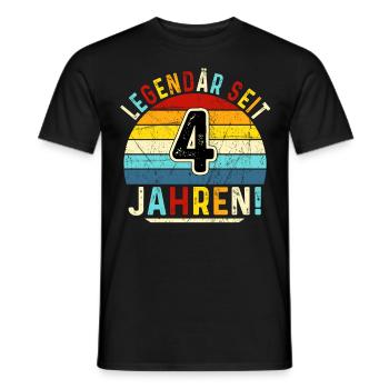 4 Years Gift 4th Birthday Boy Girl - Men's T-Shirt - black - Front - AI Model Male 178 light (178cm)