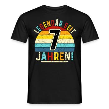 7 Years Gift 7th Birthday Boy Girl - Men's T-Shirt - black - Front - AI Model Male 178 light (178cm)