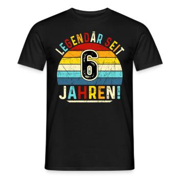6 Years Gift 6th Birthday Boy Girl - Men's T-Shirt - black - Front - AI Model Male 178 light (178cm)