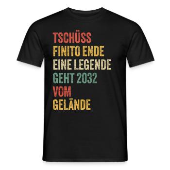 Rentner Rente 2032 Sprüche Ruhestand Geschenk - Männer T-Shirt - Schwarz - Vorne - AI Model Male 178 light (178cm)