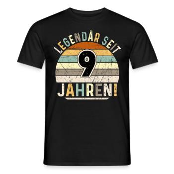 9 Years Gift 9th Birthday Boy Girl - Men's T-Shirt - black - Front - AI Model Male 178 light (178cm)
