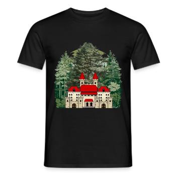 Mittelalter Burg Schloss Festung König Ritter - Männer T-Shirt - Schwarz - Vorne - AI Model Male 178 light (178cm)