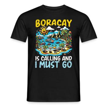 Vacances d’été à Boracay Philippines Plage de Boaracay - T-shirt homme - noir - Devant - AI Model Male 178 light (178cm)