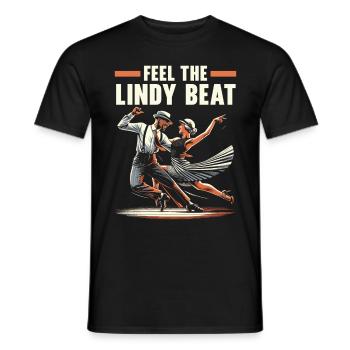 Lindy Hop Dancer Swinging Dancing Swing Dance - Men's T-Shirt - black - Front - AI Model Male 178 light (178cm)