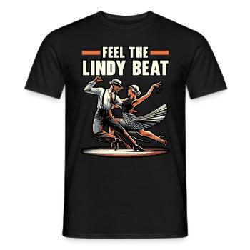 Danseur de Lindy Hop Danse Swing Danse - T-shirt homme - noir - Devant - AI Model Male 178 light (178cm)