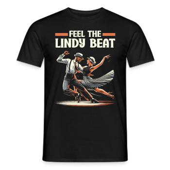 Danseur de Lindy Hop Danse Swing Danse - T-shirt homme - noir - Devant - AI Model Male 178 light (178cm)