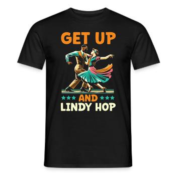 Lindy Hop Dancer Swinging Dancing Swing Dance - Men's T-Shirt - black - Front - AI Model Male 178 light (178cm)