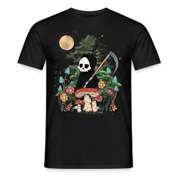Nature Fantôme Fantôme Halloween Champignons Nuit Effrayant - T-shirt homme - noir - Devant - AI Model Male 178 light (178cm)