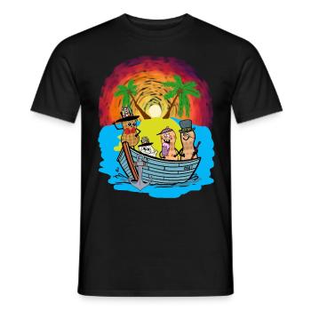 Expédition dans les mers du Sud, Voyage, Aventure, Cacahuètes, Ahoy - T-shirt homme - noir - Devant - AI Model Male 178 light (178cm)