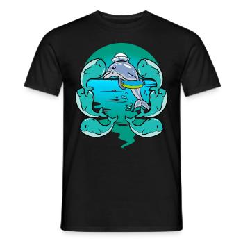 Baby, Whale, Fish, Marine Mammals, Children, Toddler - Men's T-Shirt - black - Front - AI Model Male 178 light (178cm)