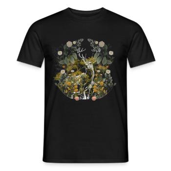 Waldtiere Hirsch Elch Schweden Wild Wald Natur - Männer T-Shirt - Schwarz - Vorne - AI Model Male 178 light (178cm)