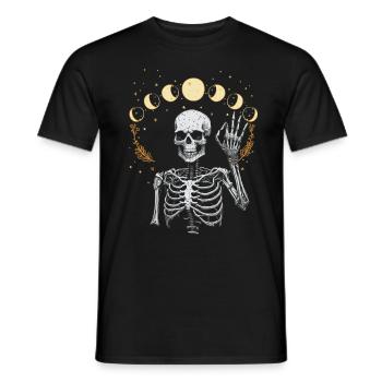 Mond Geist Skelett Geisterstunde Halloween Spuk - Männer T-Shirt - Schwarz - Vorne - AI Model Male 178 light (178cm)
