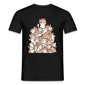 Cat Dogs Christmas Christmas Pets Kids - Men's T-Shirt - black - Front - AI Model Male 178 light (178cm)
