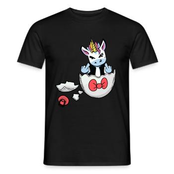 Licorne Naissance Grossesse Enceinte Bébé Oeuf - T-shirt homme - noir - Devant - AI Model Male 178 light (178cm)