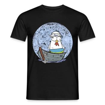 Poulet marin bateau marin maritime Ahoy Moin - T-shirt homme - noir - Devant - AI Model Male 178 light (178cm)