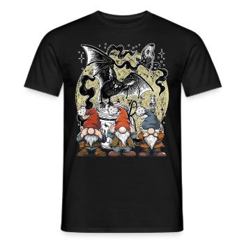 Bat Witching Hour Dwarves Magic Fairy Tale - Men's T-Shirt - black - Front - AI Model Male 178 light (178cm)