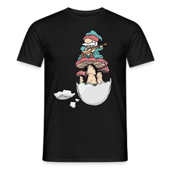 Coquille d’œuf nain Gnome Gnome Fantasy oeuf champignons - T-shirt homme - noir - Devant - AI Model Male 178 light (178cm)