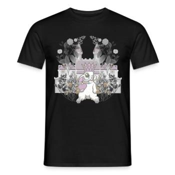 Bunny King Ruler Retro Vintage Fairy Tale Character - Men's T-Shirt - black - Front - AI Model Male 178 light (178cm)