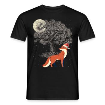 Renard des neiges d'hiver nature sauvage animaux de la forêt renards - T-shirt homme - noir - Devant - AI Model Male 178 light (178cm)