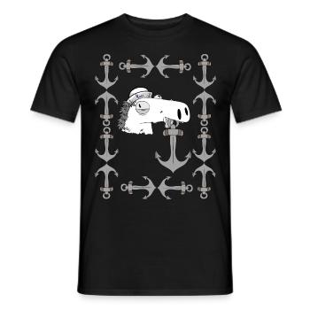 Ancre d’hippocampe marin maritime Ahoy cheval - T-shirt homme - noir - Devant - AI Model Male 178 light (178cm)