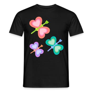 Spring Colorful Insect Butterflies Child Baby 80s - Men's T-Shirt - black - Front - AI Model Male 178 light (178cm)