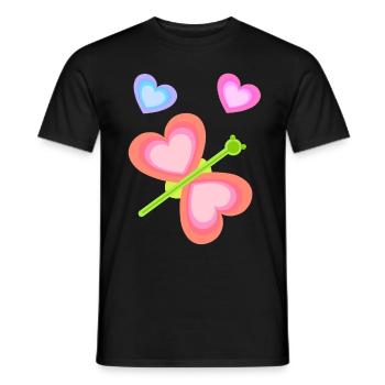 Bébé Tout-petit Printemps Papillon Coeurs Années 80 - T-shirt homme - noir - Devant - AI Model Male 178 light (178cm)
