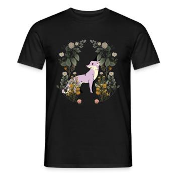 Renard Animal Sauvage Vintage Rétro Années 80 Animaux de la Forêt - T-shirt homme - noir - Devant - AI Model Male 178 light (178cm)