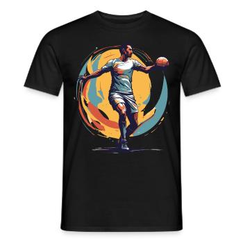 Handball Player Streetwear Iconic Style - Men's T-Shirt - black - Front - AI Model Male 178 light (178cm)