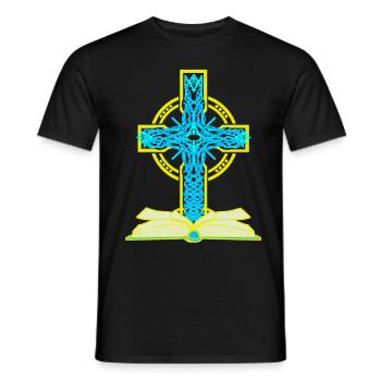 Croix, Bible, Paix Mondiale, Paix, Jésus - T-shirt homme - noir - Devant - AI Model Male 178 light (178cm)