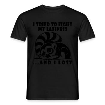 Fauler Lemur faul müde entspannt - Männer T-Shirt - Schwarz - Vorne - AI Model Male 178 light (178cm)