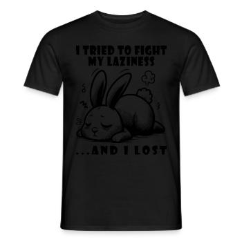 Lazy bunny lazy tired relaxed - Men's T-Shirt - black - Front - AI Model Male 178 light (178cm)