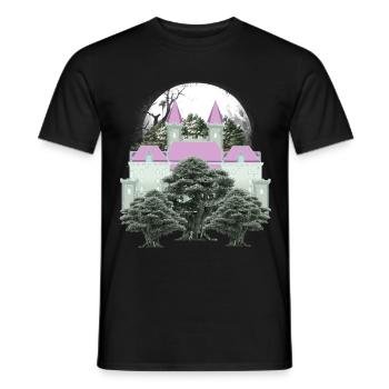 Château Vintage Château Fesutung Médiéval des années 80 - T-shirt homme - noir - Devant - AI Model Male 178 light (178cm)