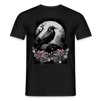 Bird Raven Mystical Woodland Animals Crow Vintage Dark - Men's T-Shirt - black - Front - AI Model Male 178 light (178cm)