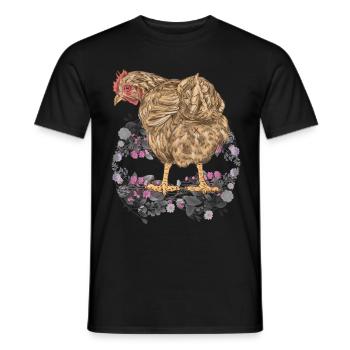 Spring, Easter, Chicken, Poultry, Nature, Poultry - Men's T-Shirt - black - Front - AI Model Male 178 light (178cm)