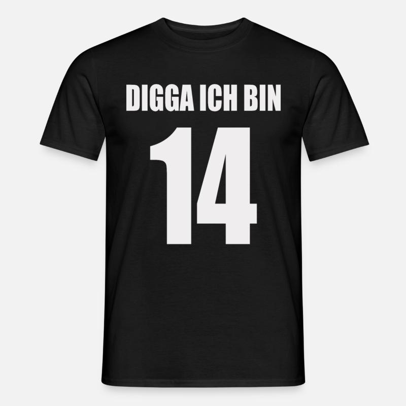 Digga ich bin 14 - Männer T-Shirt - Schwarz