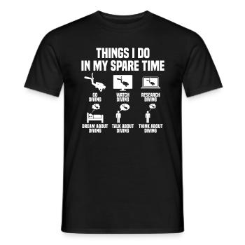 Things I do in my spare time Diving - Men's T-Shirt - black - Front - AI Model Male 178 light (178cm)